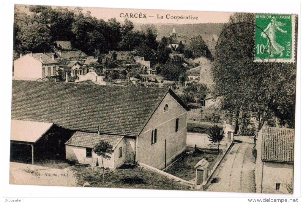 FRANCE-83-VAR-  CARCES- LA COOPERATIVE-03/09/1923 - Carces