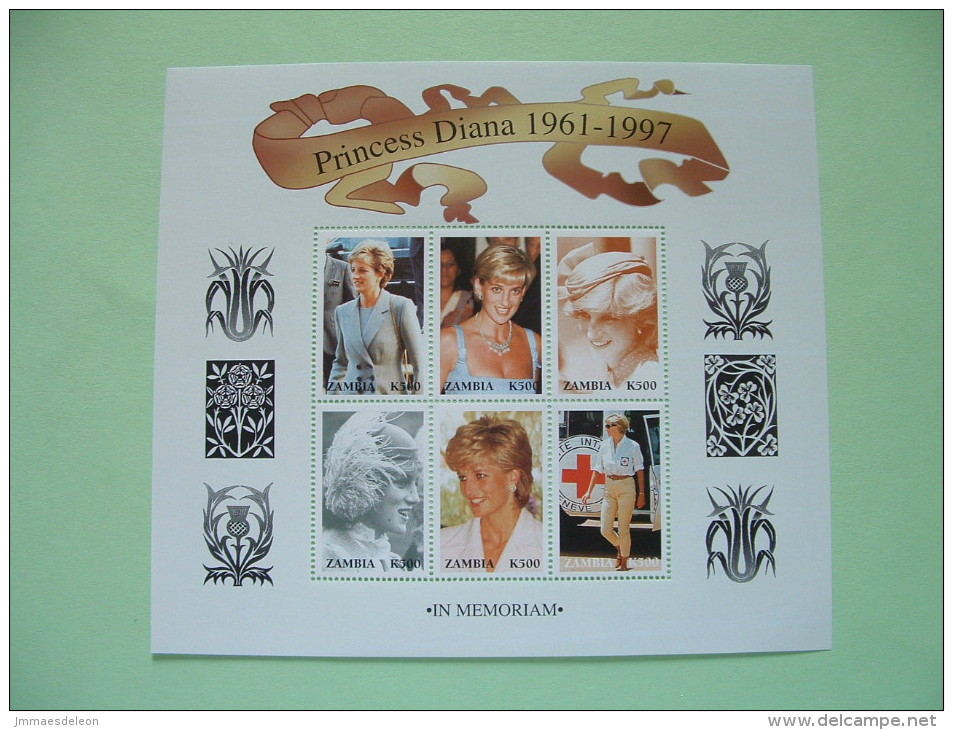 Zambia 1997 Princess Diana - MNH Sheet - Scott 706 = 4.50 $ - Zambie (1965-...)