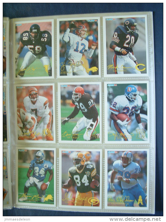 NFL American Football players cards FLEER - 85 cards in album (seems not complete)