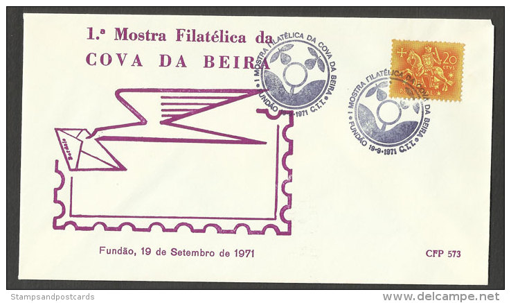 Portugal Cachet Commémoratif  Expo Philatelique Cova Da Beira 1971 Fundão Event Postmark Philatelic Expo - Flammes & Oblitérations