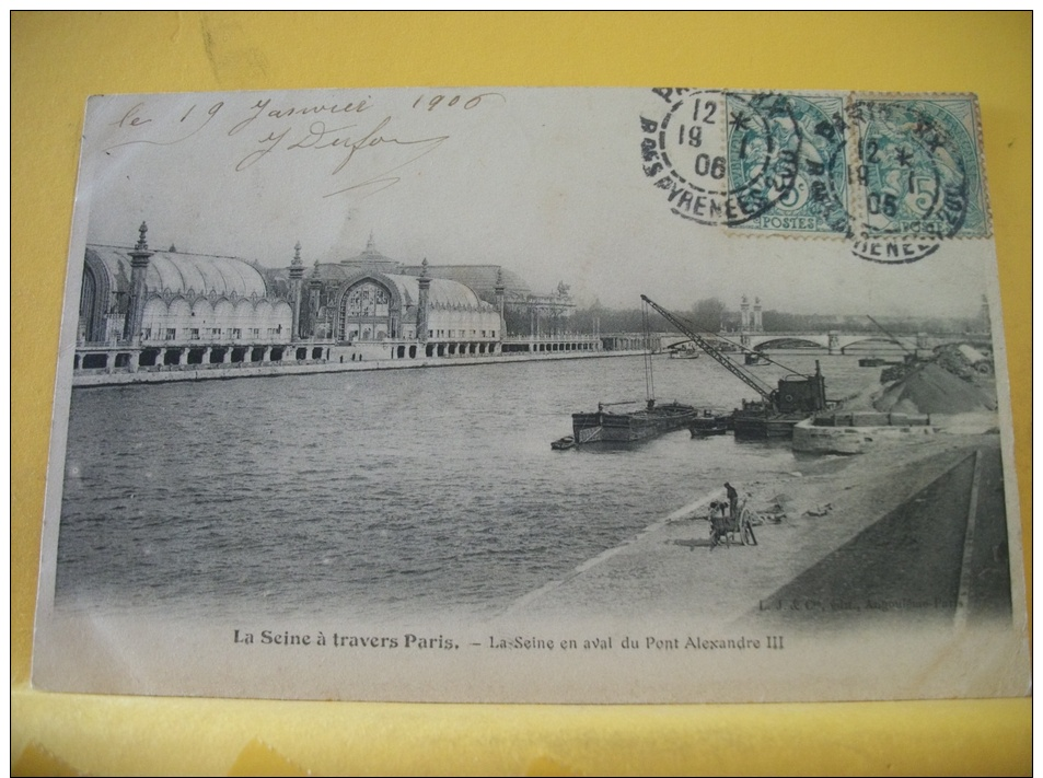 75 478  CPA  - LA SEINE A TRAVERS PARIS - LA SEINE EN AVAL DU PONT ALEXANDRE III (VOIR SCANS RECTO VERSO) - The River Seine And Its Banks
