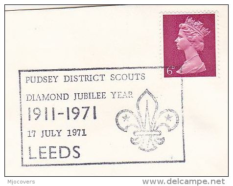 1971  Leeds GB PUDSEY SCOUTS EVENT Pmk COVER Scouting Stamps - Covers & Documents