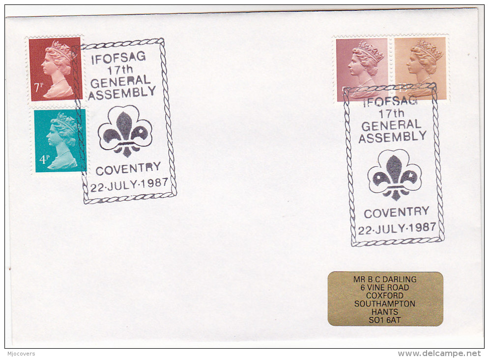 1987 GB Coventry COVER IFOFSAG SCOUTS & GUIDES EVENT Pmk  Stamps Scouting - Covers & Documents