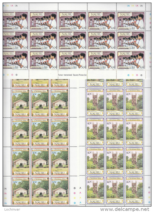 NAURU, 1984 XMAS 3 COMP SHEETS 15 MNH - Nauru