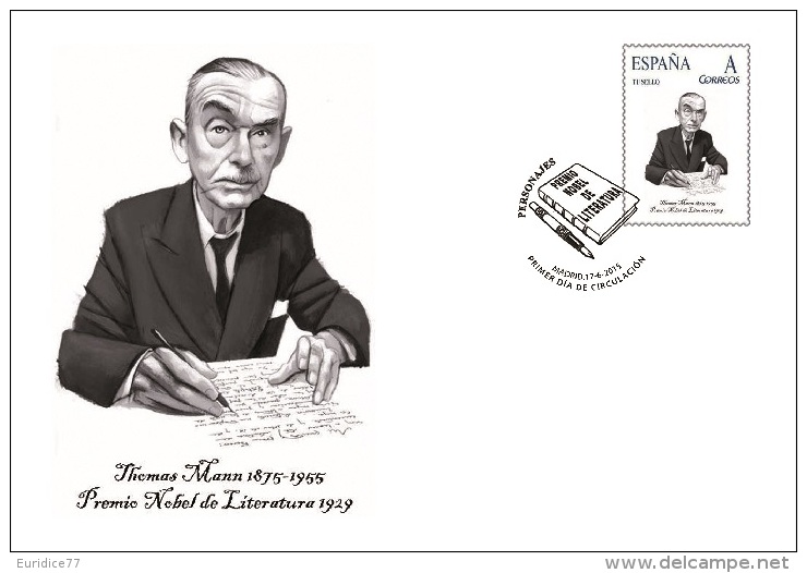 Spain 2015 - Nobel Prize 1929 - Literature - Thomas Mann/Germany FDC - First Day Cover - Prix Nobel