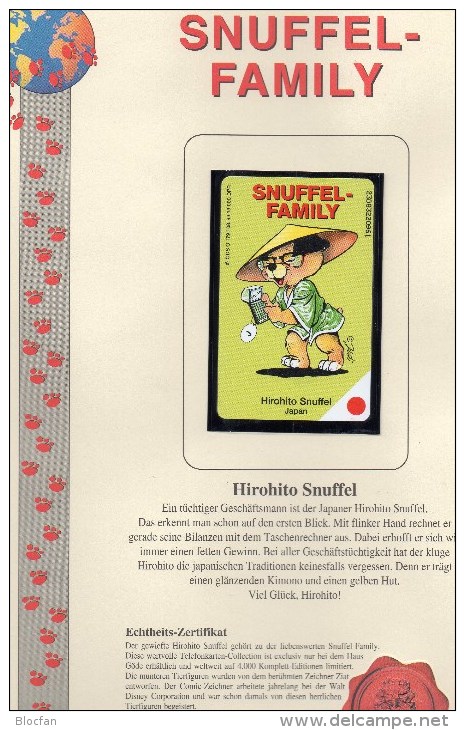 Snuffelfamily Hirohito-Snuffel Japan Nippon TK O 179 I/1993 ** 25€ Aus TC-Serie Snuffelfamilie Comic Telecard Of Germany - O-Serie : Serie Clienti Esclusi Dal Servizio Delle Collezioni