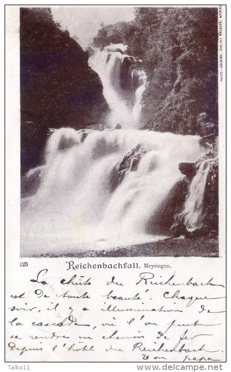 Reichenbachfall - Meyringen - 2 Scan (recto Et Verso) - Reichenbach Im Kandertal