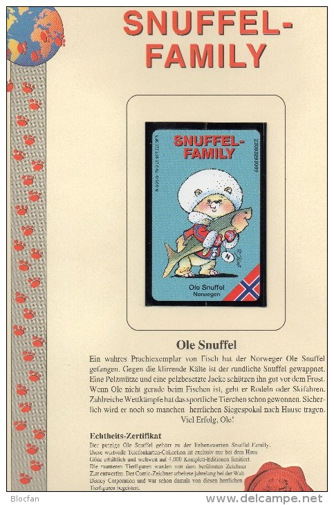 Snuffelfamily Ole-Snuffel Norwegen Norge TK O 179 D/1993 ** 40€ Aus Serie Der Snuffelfamilie Comic Telecard Of Germany - O-Series: Kundenserie Vom Sammlerservice Ausgeschlossen