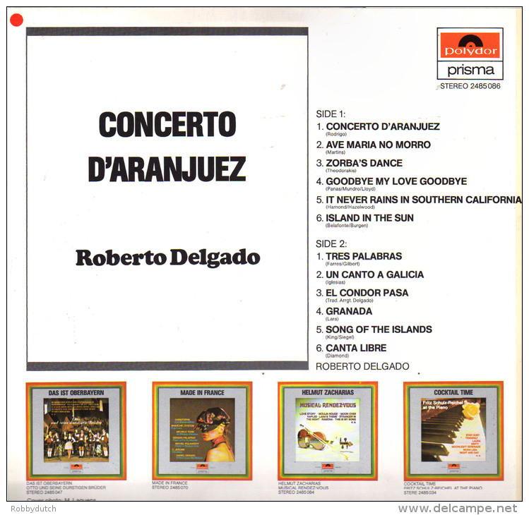 * LP *  ROBERTO DELGADO - CONCERTO D'Aranjuez (Holland 1976 EX!!!) - Instrumentaal