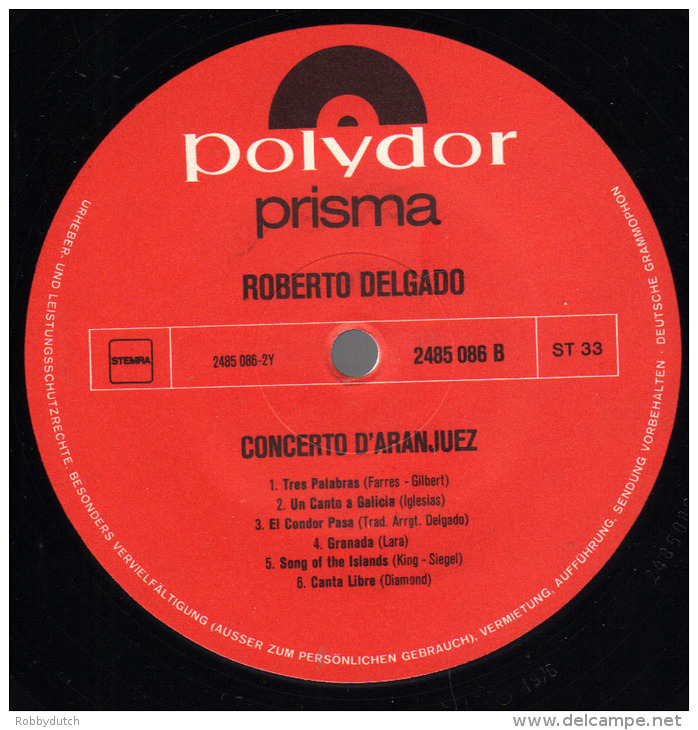 * LP *  ROBERTO DELGADO - CONCERTO D'Aranjuez (Holland 1976 EX!!!) - Instrumentaal