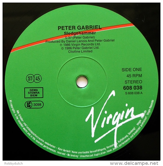 * 12" EP *  PETER GABRIEL  (ex Genesis) - SLEDGEHAMMER (Europe 1986 EX!!!) - 45 Toeren - Maxi-Single