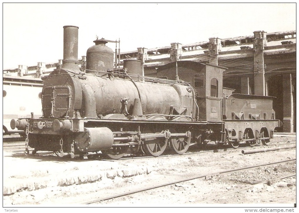 Nº4068 POSTAL DE ESPAÑA DE UNA LOCOMOTORA DE VAPOR EN PUEBLO NUEVO AÑO 1959 (TREN-TRAIN-ZUG) AMICS DEL FERROCARRIL - Trenes