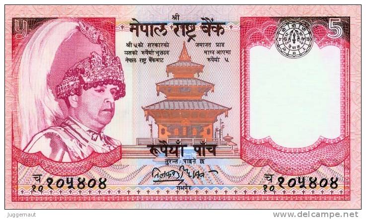 NEPAL FIVE RUPEES BANKNOTE KING GYANENDRA 2004 PICK-46 TYPE 2 UNC - Nepal
