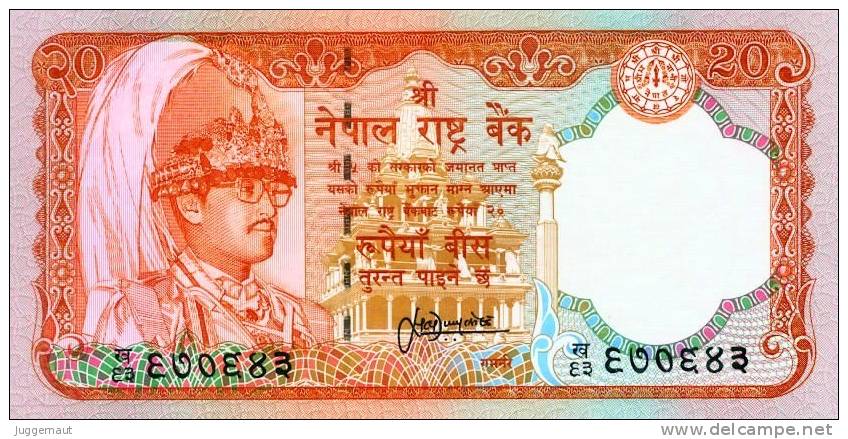 NEPAL 1997 Rupees-20 BANKNOTE King BIRENDRA PICK #38c UNC - Nepal