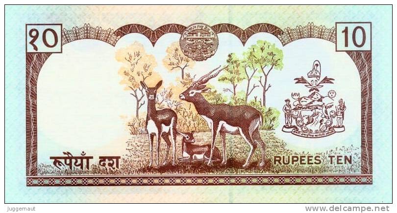 NEPAL TEN RUPEES BANKNOTE KING BIRENDRA 2001 PICK-31d UNC - Nepal