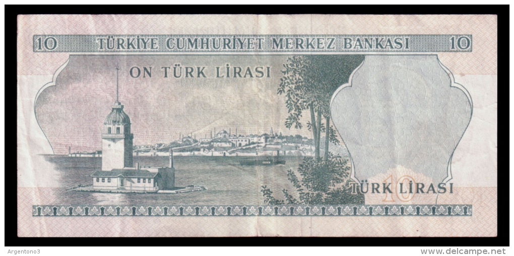 Turkey 10 Lira 1966 Serial Prefix C VF- - Turkey