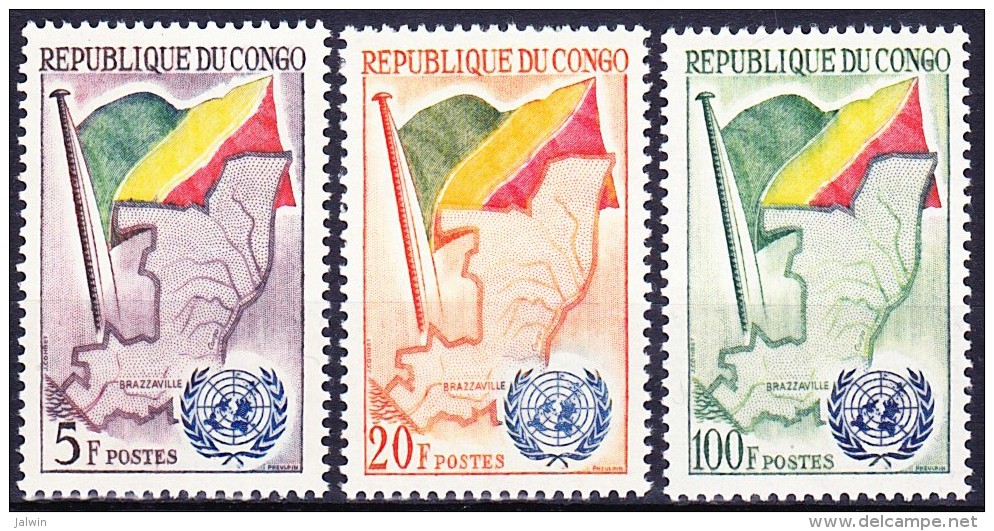 CONGO 1961 YT N° 139 à 141 ** - Nuevas/fijasellos