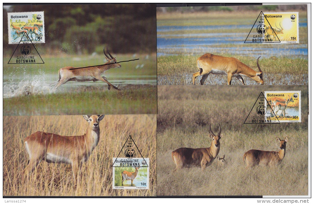 5.BOTSWANA 1988 WWF Red Lechwe Antelope On 4 MC - Botswana (1966-...)