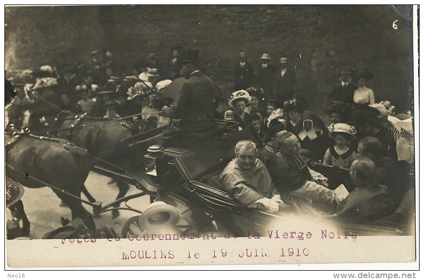 Moulins Carte Photo Fete Couronnement Vierge Noire 19/6/1910 - Moulins