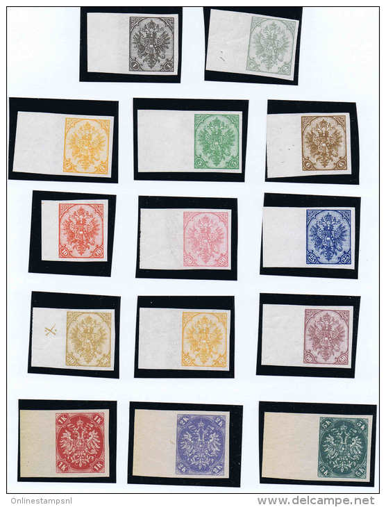 Bosnien-Herzegowina: 1900 Probe Drucken, Imperforated, Proofs  MH/* - Unused Stamps