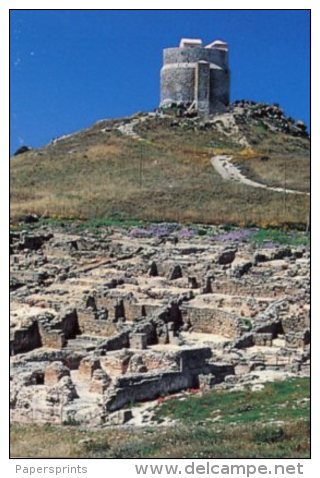 Oristano - Cartolina THARROS, ROVINE ZONA A RIDOSSO DELLA TORRE SAN GIOVANNI - PERFETTA L51 - Oristano