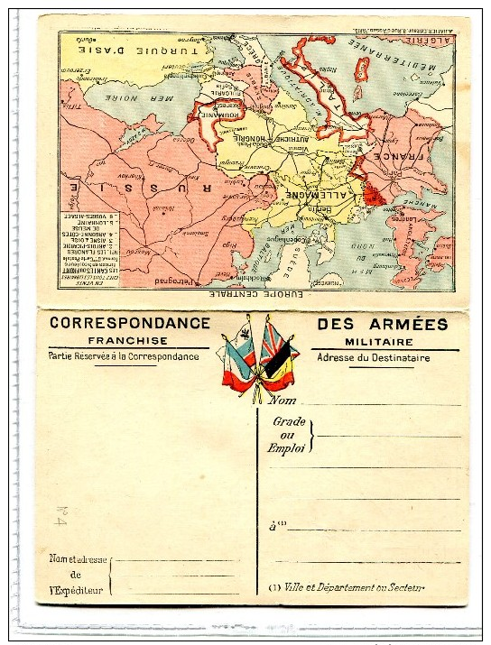 14/18 -LES CARTES DU FRONT- CARTE DOUBLE 1ère Série - N° 4 - "ARGONNE ET MEUSE" - Lettres & Documents