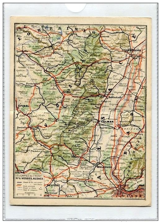 14/18 -LES CARTES DU FRONT- CARTE DOUBLE 1ère Série - N° 6 - " VOSGES ET ALSACE" - Lettres & Documents