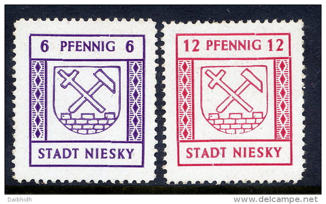 NIESKY 1945 (Aug) 6 Pfg. And 12 Pfg. Local Issue, MNH / **.  Michel 3-4 - Otros & Sin Clasificación