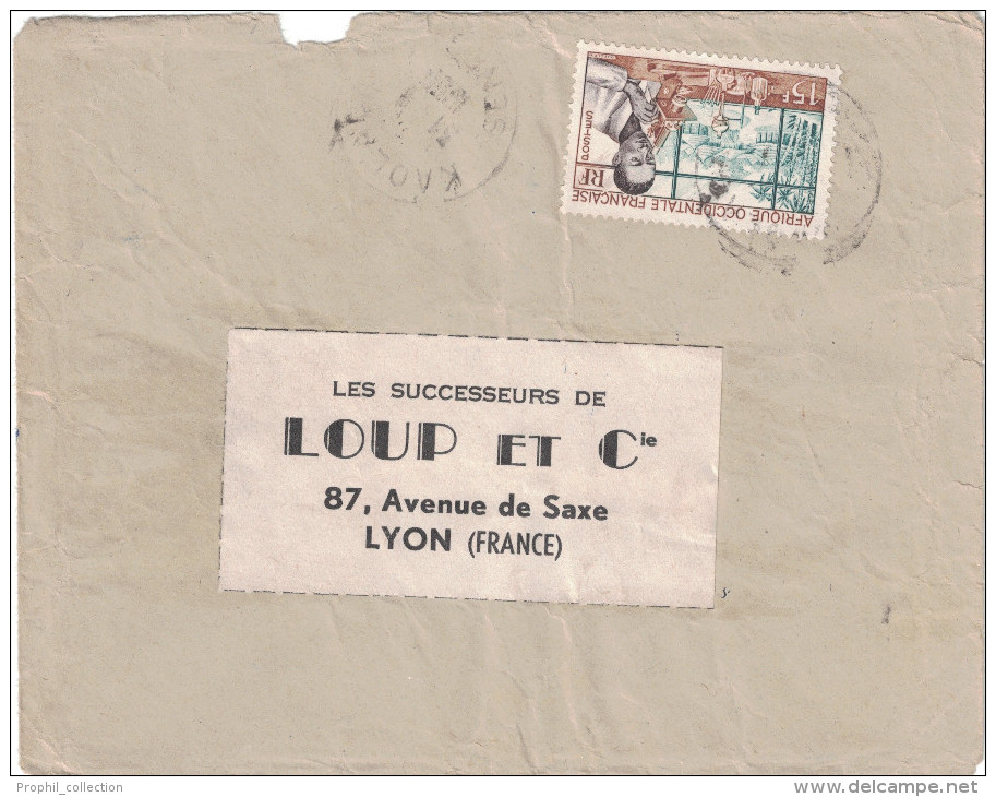 Sénégal - Lettre Avion 1956? Cad Manuel KAOLACK Sur Timbre Laboratoire Médical 15F Pour Lyon France - Storia Postale