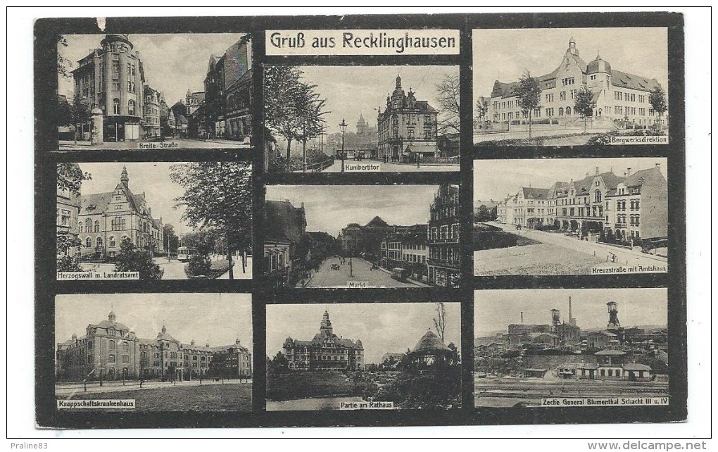 Carte Multivues - GRUSS AUS RECKLINGHAUSEN - Rhénanie Du Nord Westphalie, Allemagne - Recklinghausen