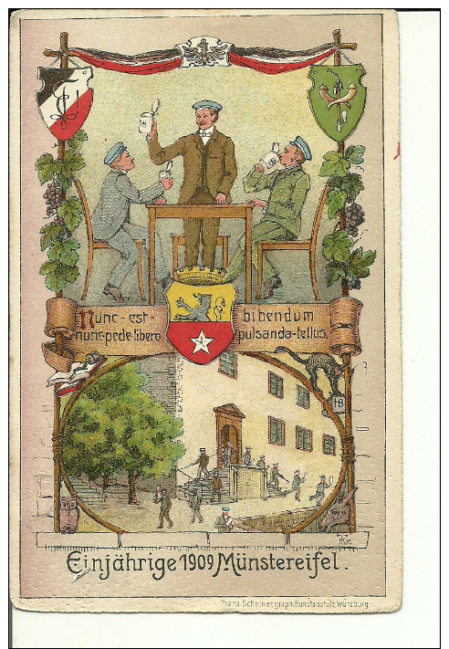 Allemagne - Deutsch - Einjährige 1909 Münstereifel "Franz Scheinner,graph,Kunstanstait,Würzburg - Circulé: 1909 - Wuerzburg