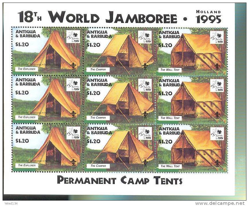 ANTIGUA & BARBUDA  1931 X 3 MINT NEVER HINGED SHEET OF 3  WORLD SCOUTING  JAMBOREE    ( M - Altri & Non Classificati