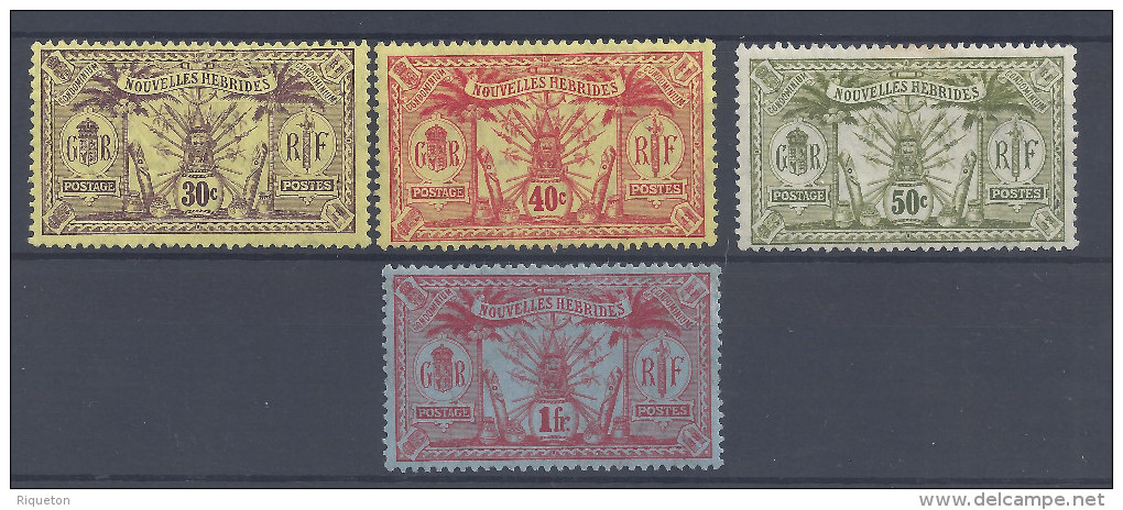 Nelles-HEBRIDES - 1911-12 - LEGENDE  FRANCAISE - N° 31 - 32 - 33 - 35 - X - B/TB - - Unused Stamps