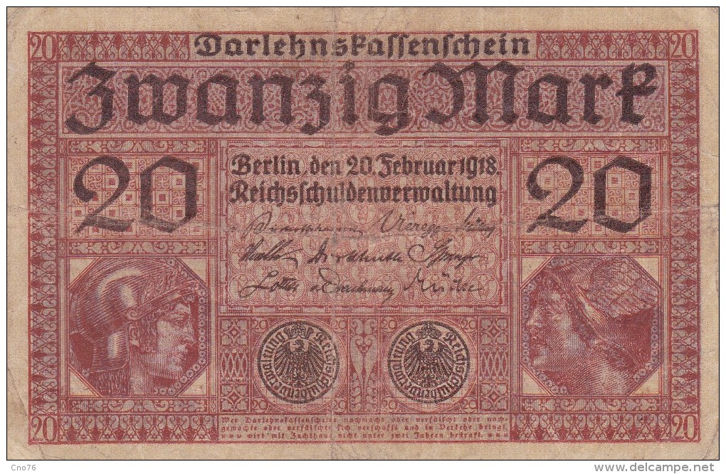 Billet Allemagne 20 Mark Du 20 02 1918 - 20 Mark