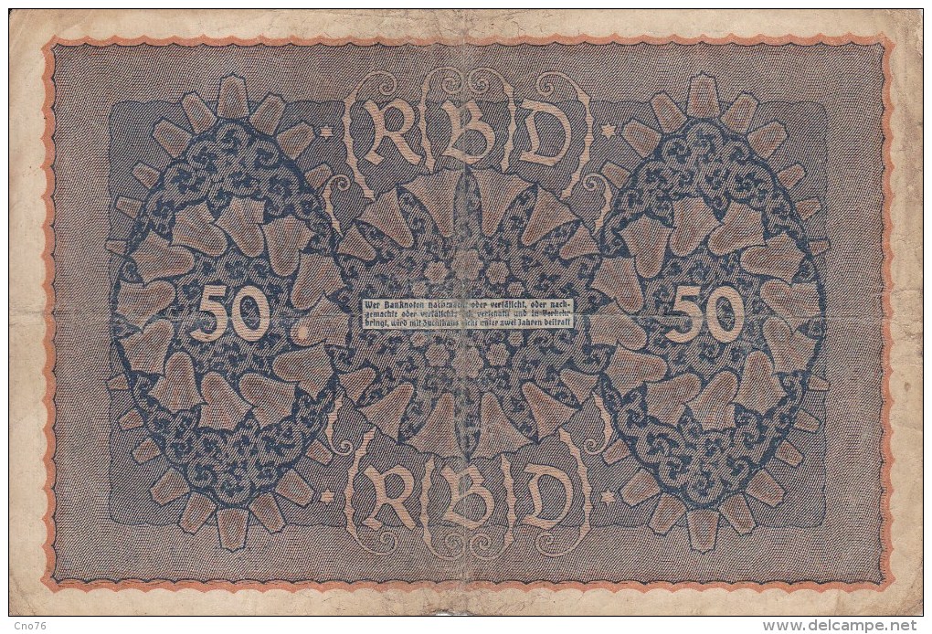 Billet Allemagne 50 Mark Du 24 06 1919 - 50 Mark