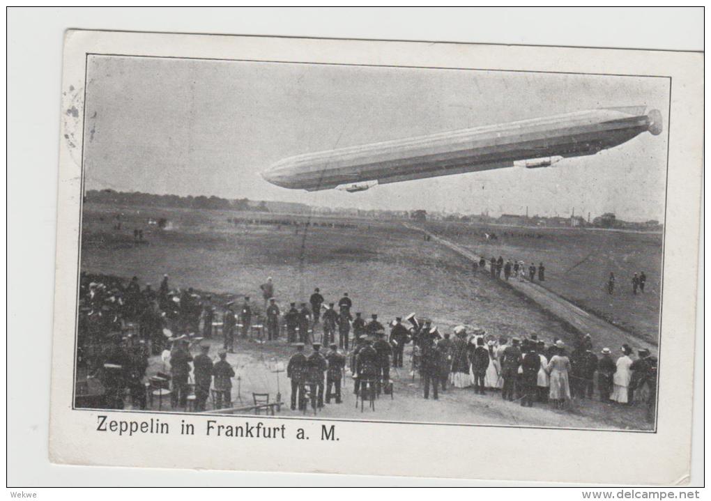 SAK055/ Historische Bildkarte Mit Zeppelin Frankfurt A.M. 1909 - Dirigibili