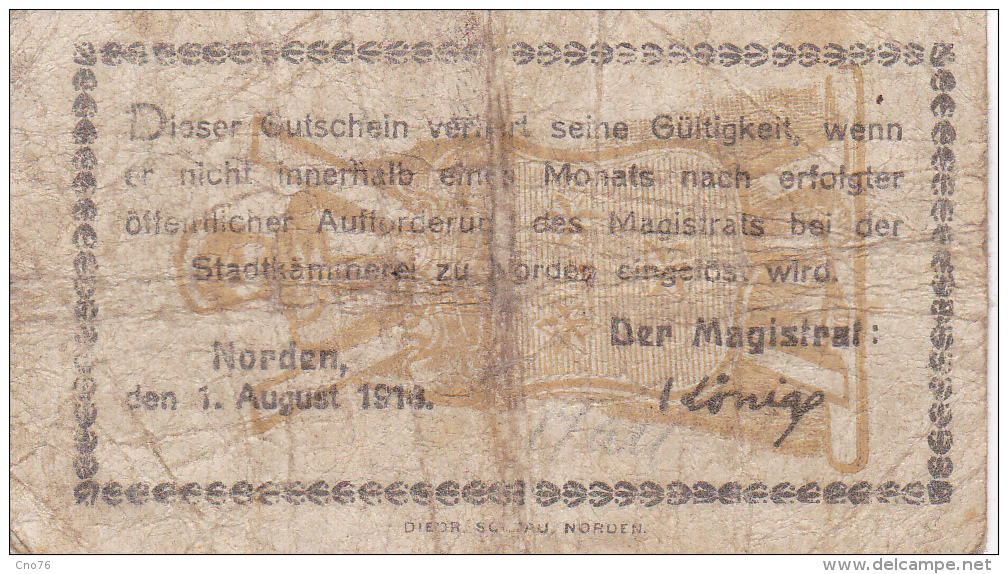 Billet Allemagne 50 Pfennig Du 01 08 1918 - Deutsche Golddiskontbank