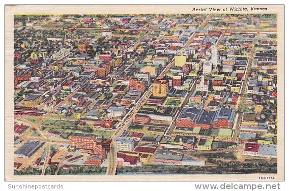 Aerial View Of Wichita Kansas 1946 - Wichita
