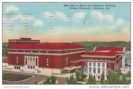 New Hall Of Music And Executive Building Purdue University Lafayette Indiana 1950 - Lafayette