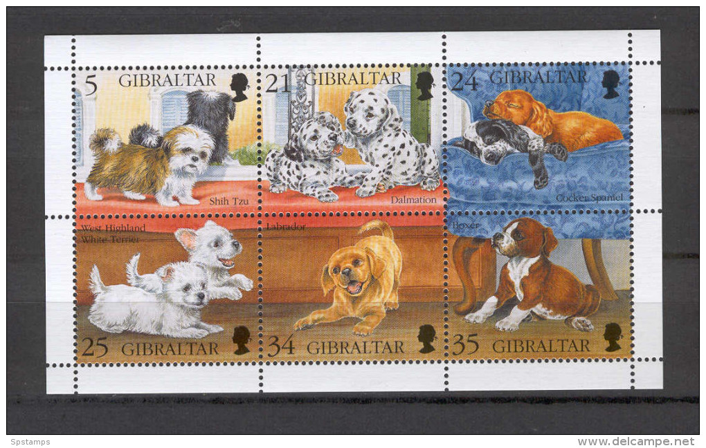 Gibraltar 1996 Dogs Sheetlet MNH (R0155) - Perros