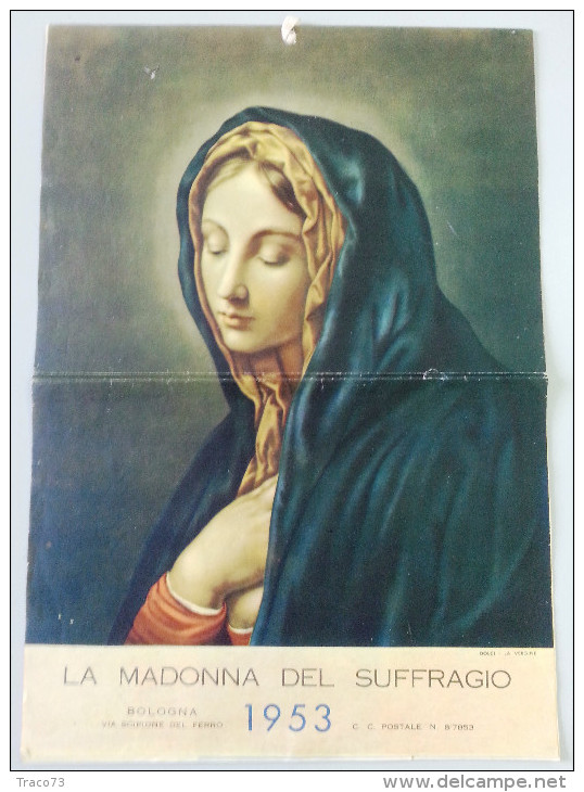 LA MADONNA DEL SUFFRAGIO  /  CALENDARIO  ANNO 1953  _ Formato 24 X 34 Cm. - Formato Grande : 1941-60