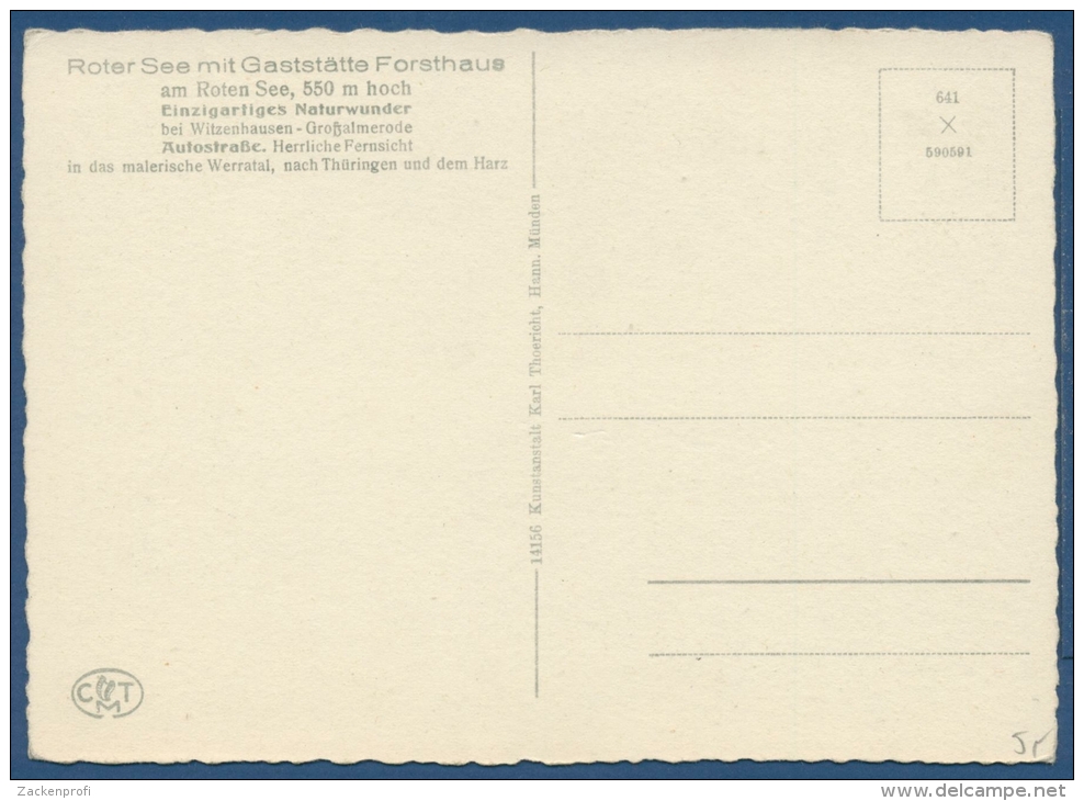 Gaststätte Forsthaus Am Roten See Hesselbühl Großalmerode, Ungebraucht (AK435) - Witzenhausen