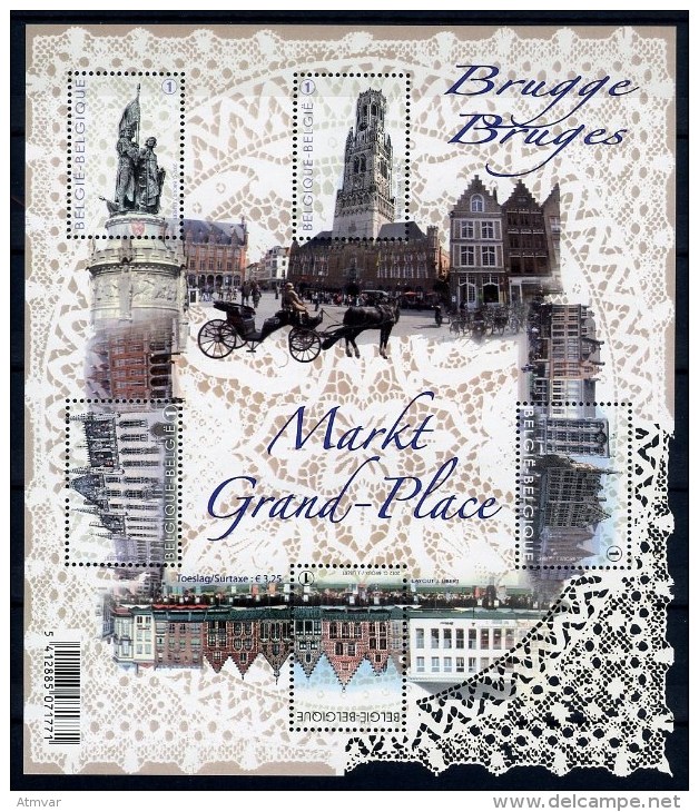 BELGIQUE / BELGIUM (2012) - Brugge / Bruges - Markt Grand-Place - Unused Stamps