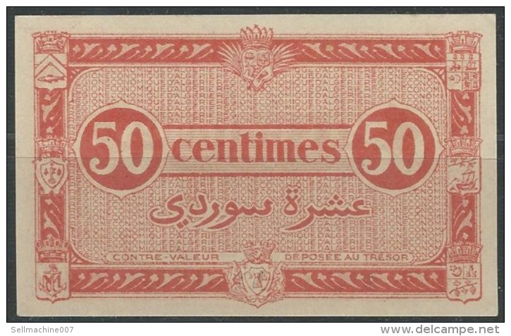 Free Shipping Algérie - Algeria 50 CENTIMES NOTE 1944 - Argelia