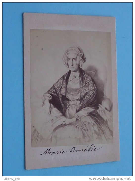 Marie Amélie KONINGIN ( Prinses ) Der Fransen ( CDV Photo (?) - Zie Foto Voor Details ) !! - Célébrités