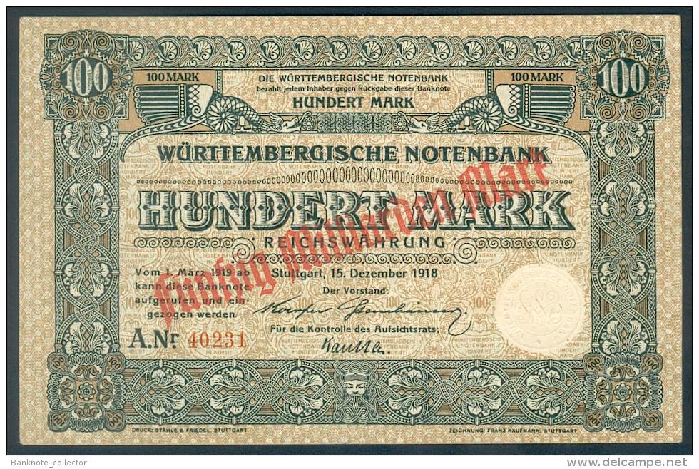 Deutschland, Germany, Württembergische Notenbank - 50 Mrd. Mark,  ( Ro.: WTB 22 A ) 1918 ! - 100 Mark