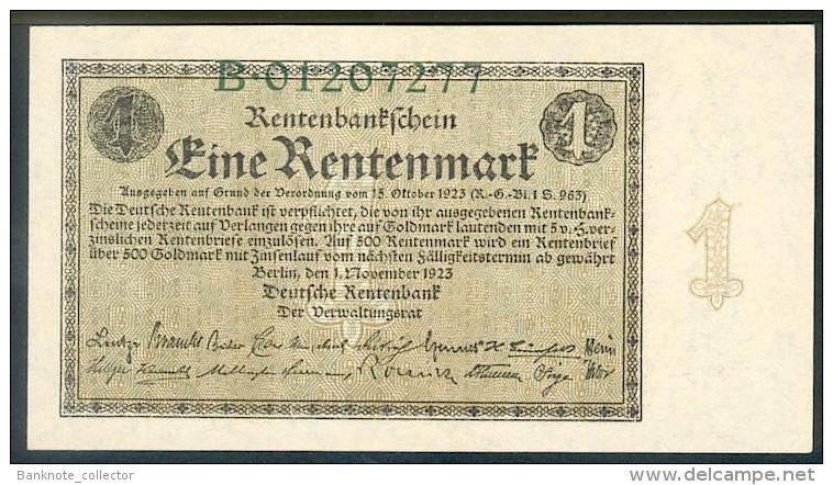 Germany, Deutschland, 1 Rentenmark, Rentenbankschein, 1923, Ro. 154 A, UNC ! - 1 Rentenmark