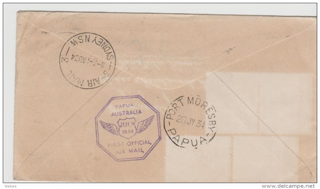 Aus272/ C.T.P. Ulm 24.3.34 Ex Sydney - Port Morsby - Sydney And Per Shipmail To Honolulu - Briefe U. Dokumente