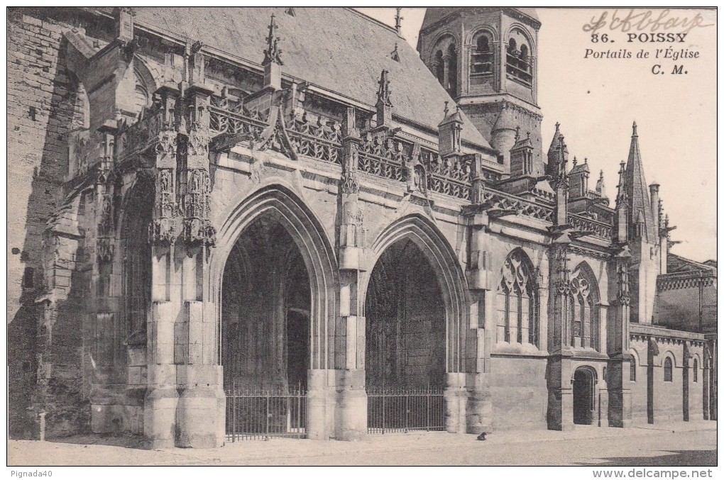 Cp , 78 , POISSY , Portails De L'Église - Poissy