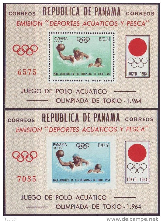 PANAMA  - OLYMPIC  SET + BL  - WATER  POLO  - **MNH - 1964 - Wasserball